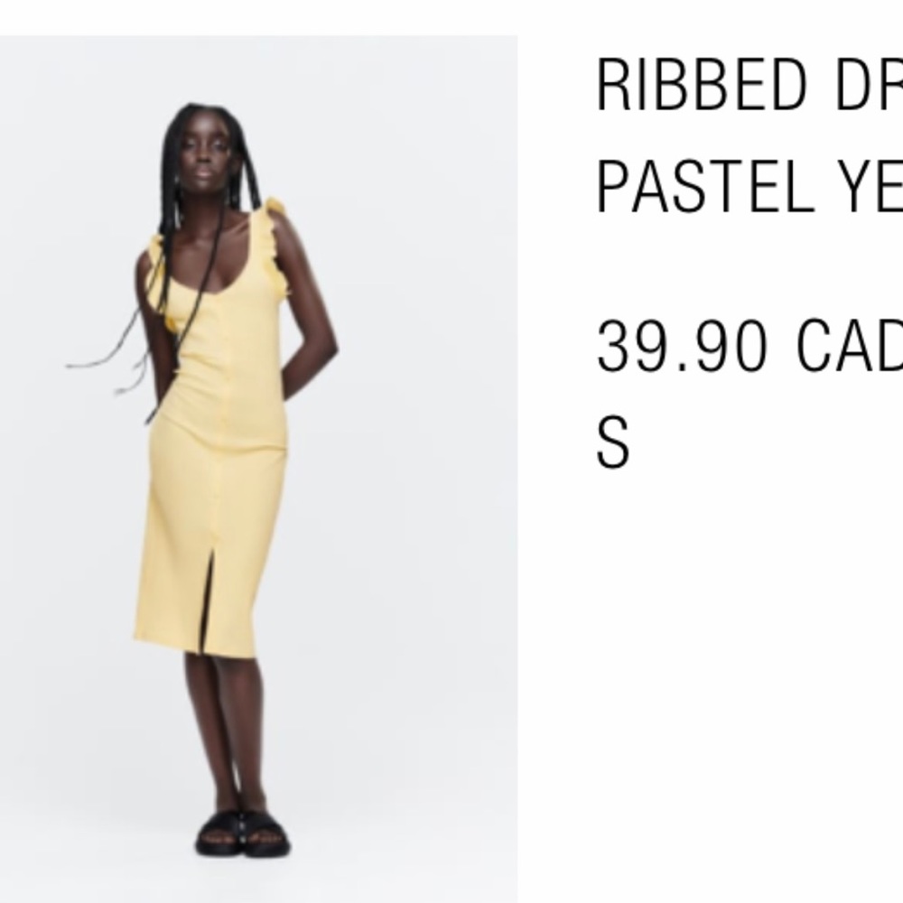 Soft YellowZara dress , never worn.